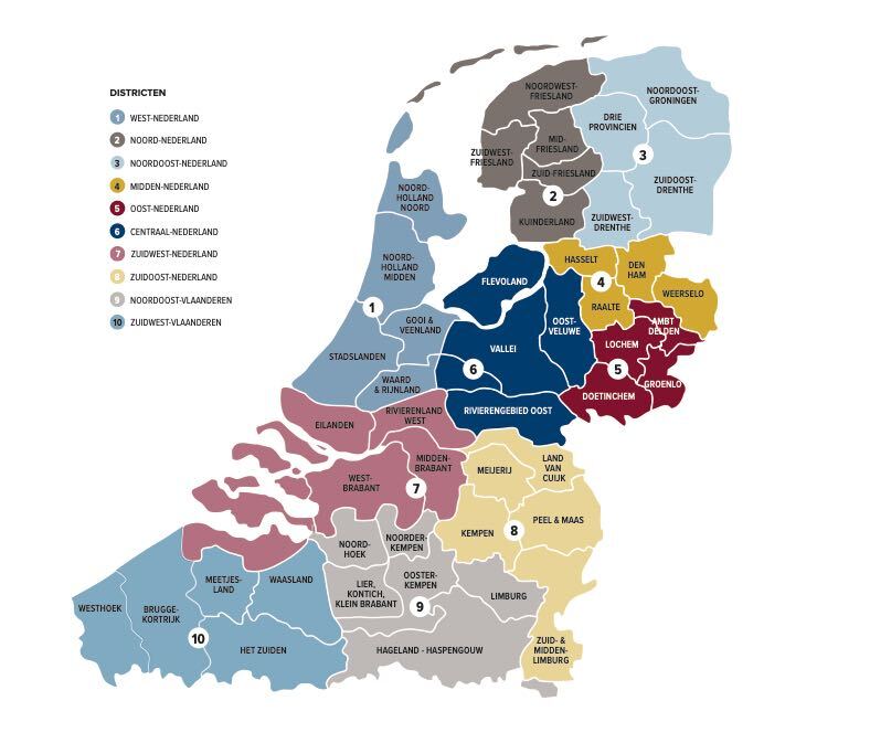 Wij zijn een coöperatie - Regio’s, districten en ledenraad