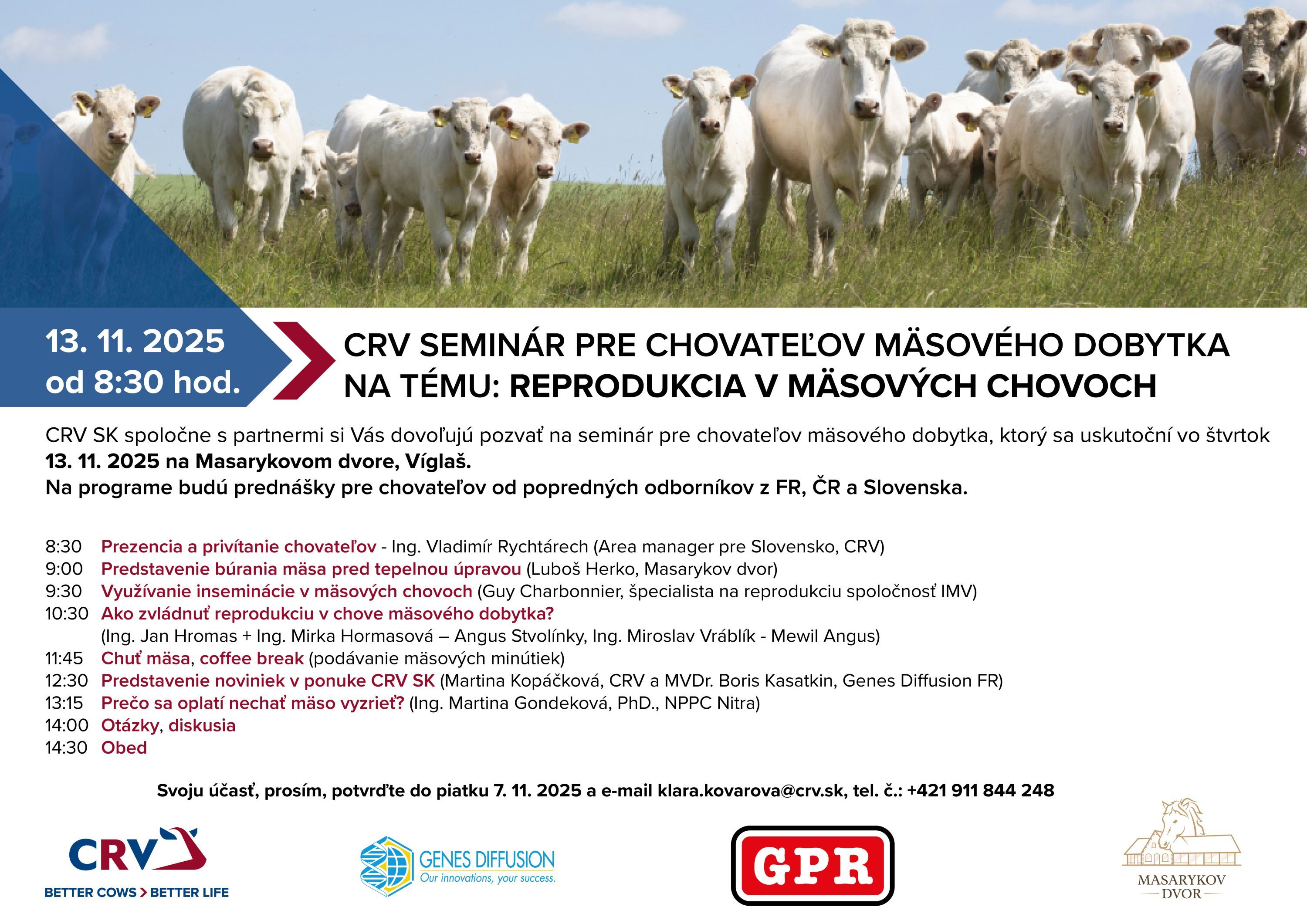 Pozvánka na seminár pre chovateľov mäsového dobytka
