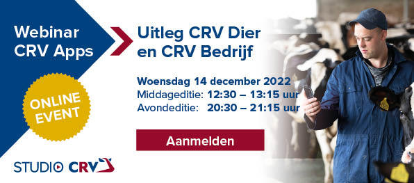 Aanmelden webinar Uitleg CRV Dier en CRV Bedrijf