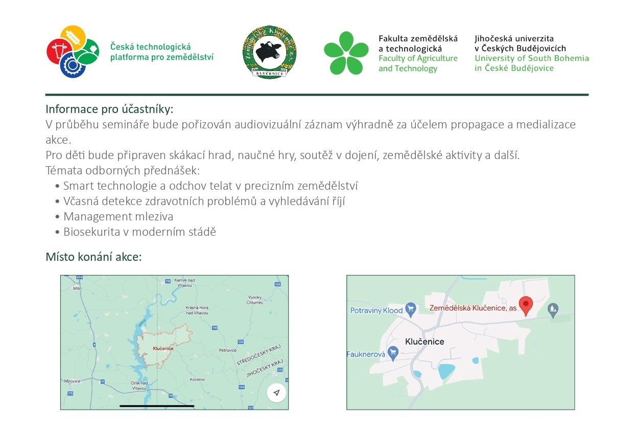 bližší informace pro návštěvníky DOD Zemědělská Klučenice a.s.