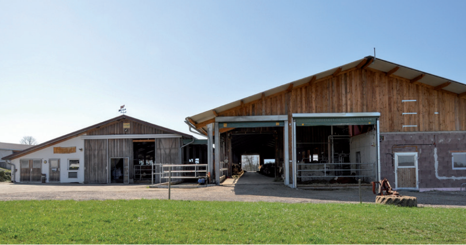 The old and new barn on the Schneiderhof farm