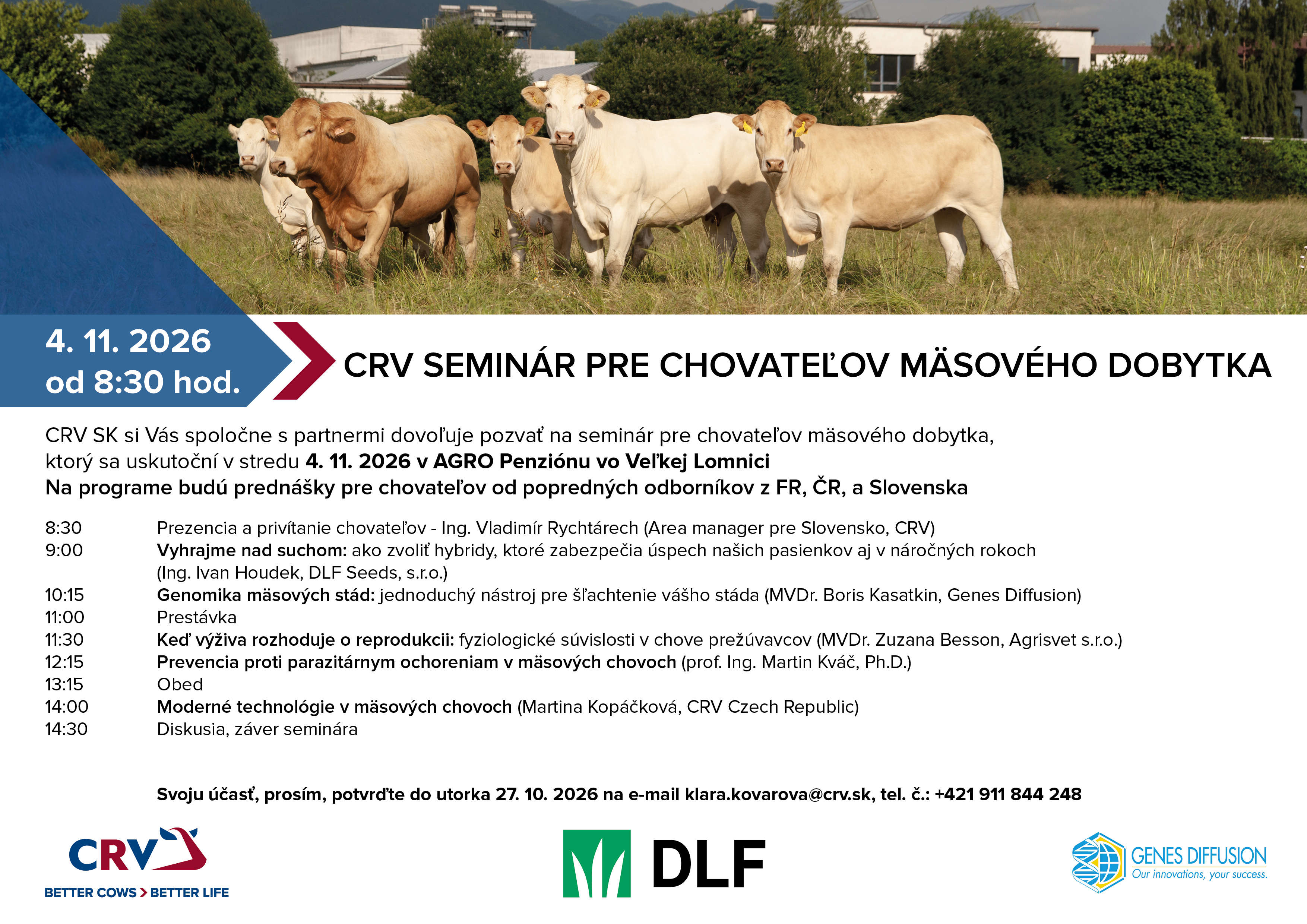 Pozvánka na seminár pre chovateľov mäsového dobytka 2026