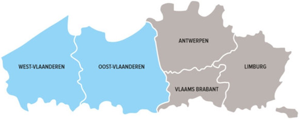 Kaart Vlaanderen