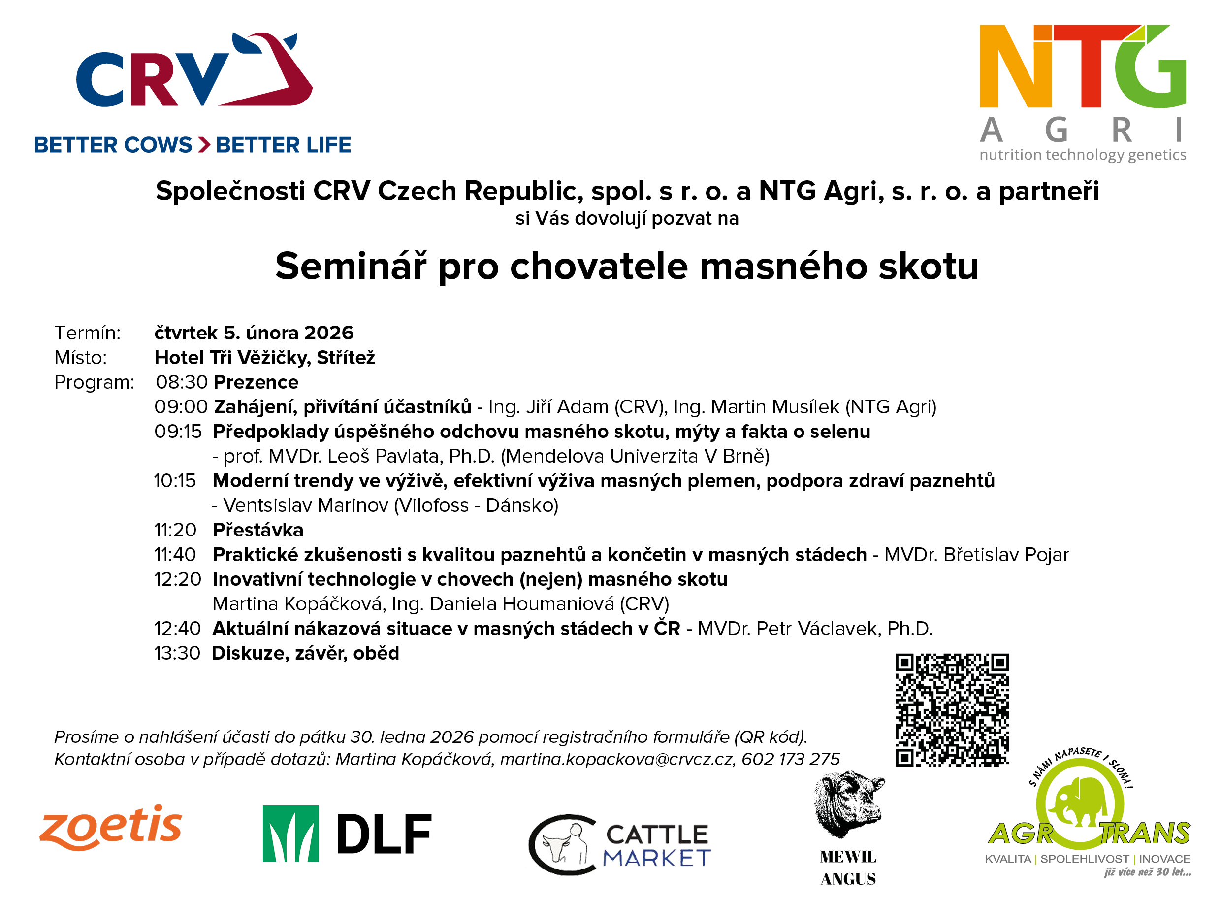 Pozvánka na seminář pro chovatele masného skotu