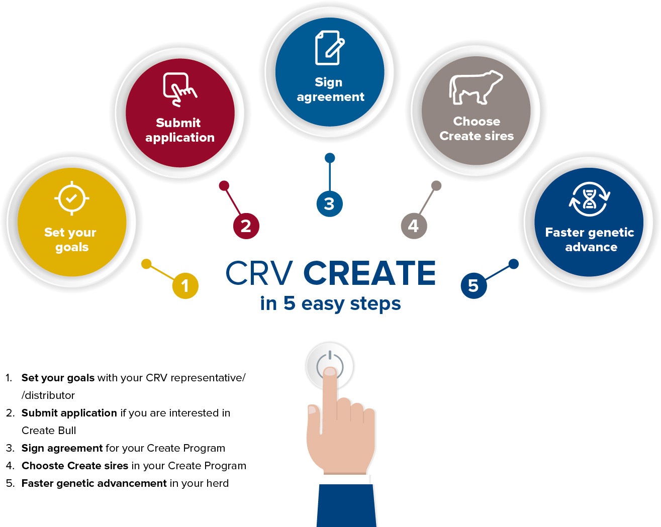 CRV CREATE in 5 easy steps - infographic